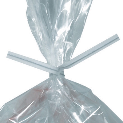 10 x 5/32" White Paper Twist Ties - 2000/Case