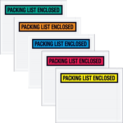 4 1/2 x 5 1/2" Orange "Packing List Enclosed" Envelopes - 1000/Case