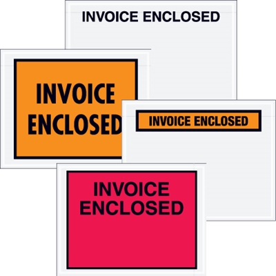 4 1/2 x 5 1/2" Orange "Invoice Enclosed" Envelopes - 1000/Case