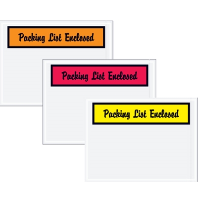 4 1/2 x 6" Yellow "Packing List Enclosed" Envelopes - 1000/Case