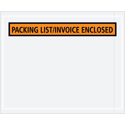 4 1/2 x 5 1/2" Orange "Packing List/Invoice Enclosed" Envelopes - 1000/Case