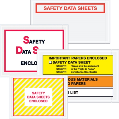 6 1/2 x 5" "Safety Data Sheet Enclosed" SDS Envelopes - 1000/Case