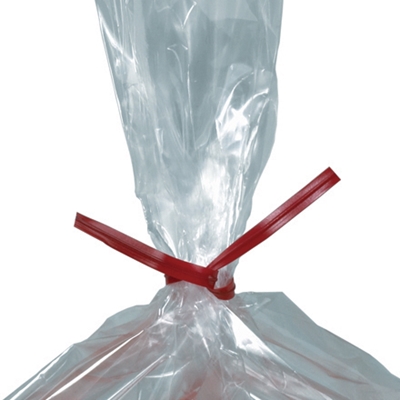 10 x 5/32" Red Plastic Twist Ties - 2000/Case