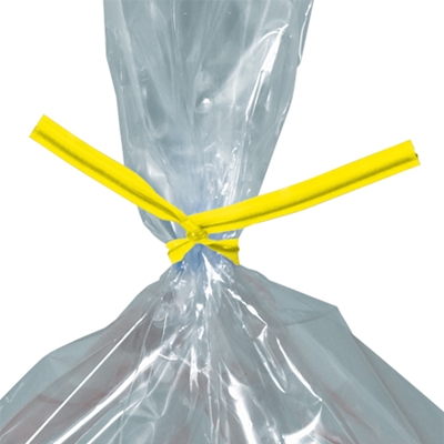 10 x 5/32" Yellow Plastic Twist Ties - 2000/Case