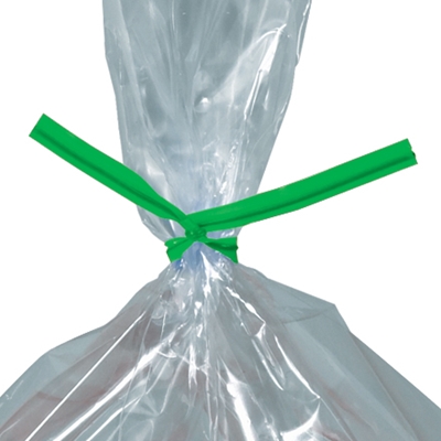 12 x 5/32" Green Plastic Twist Ties - 2000/Case