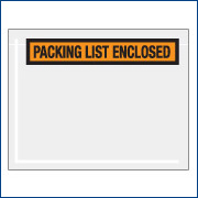 7" x 5 1/2" "Packing List Enclosed"  - 1000/CS