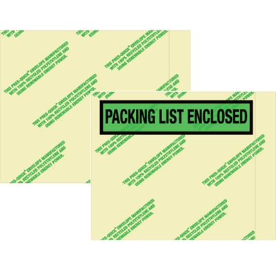 7 x 5 1/2" Environmental "Packing List Enclosed" Envelopes - 1000/Case