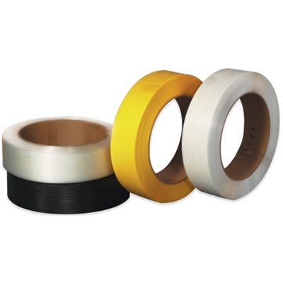 1/2" x .022 x 7200' Yellow  16 x 6" Core Hand Grade Polypropylene Strapping - Embossed - 1/Coil