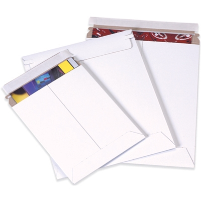 7 x 9" White Self-Seal Flat Mailers - 100/Case