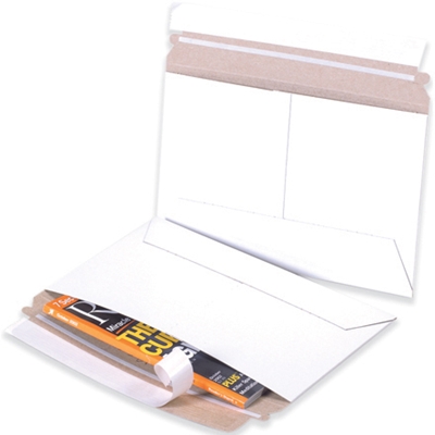 12 1/4 x 9 3/4" White Side Loading Flat Mailers - 100/Case