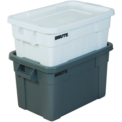 28 x 18 x 11" Gray Brute® Totes with Lid - 1/Each