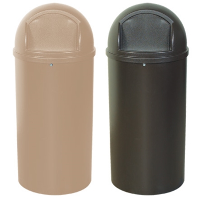 Rubbermaid® 25 Gallon - Brown Domed Waste Receptacles - 1/Each