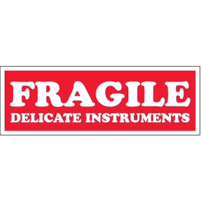 1 1/2 x 4" - "Fragile - Delicate Instruments" Labels - 500/Roll