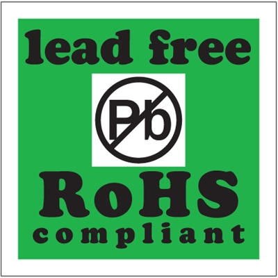 2 x 2" - "Lead Free RoHs Compliant" Labels - 500/Roll