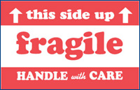 3 x 2 "this side up - fragile HANDLE WIT - 500/RL