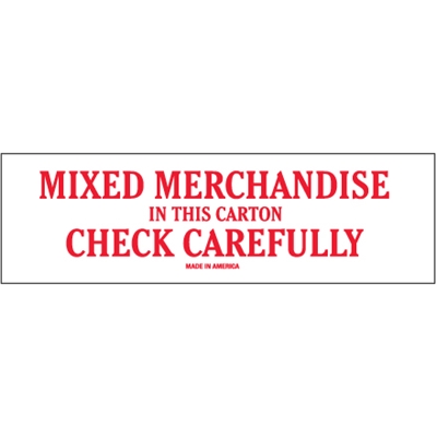 2 x 8" - "Mixed Merchandise" Labels - 500/Roll