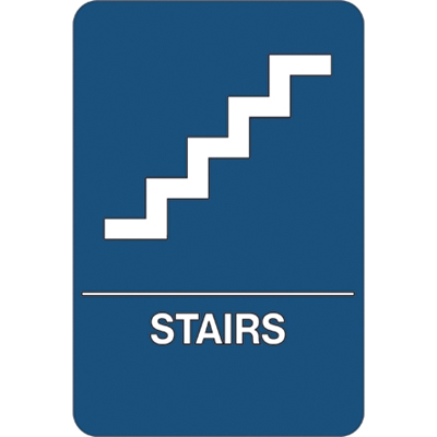 "Stairs" ADA Compliant Plastic Sign - 1/Each