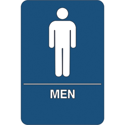 "Men Restroom" ADA Compliant Plastic Sign - 1/Each