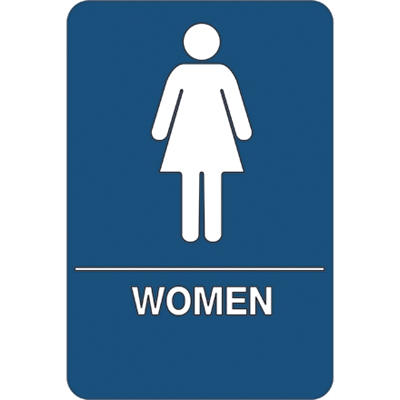 "Women Restroom" ADA Compliant Plastic Sign - 1/Each