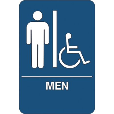 "Men/Accessible" ADA Compliant Plastic Sign - 1/Each