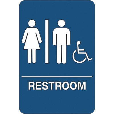 "Men/Women Accessible" ADA Compliant Plastic Sign - 1/Each