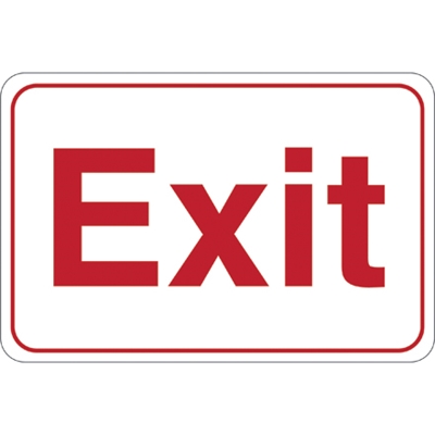 "Exit" 6 x 9" Facility Sign - 1/Each