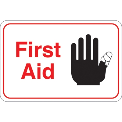 "First Aid" 6 x 9" Facility Sign - 1/Each