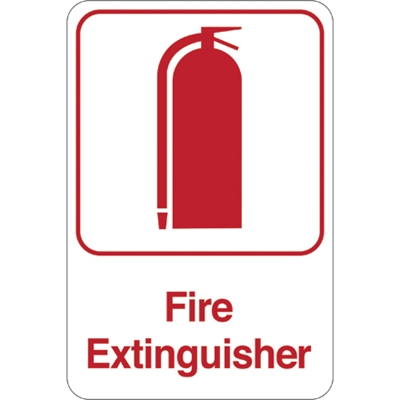 "Fire Extinguisher" 9 x 6" Facility Sign - 1/Each