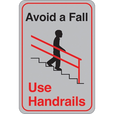 "Avoid a Fall..." 9 x 6" Facility Sign - 1/Each