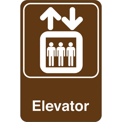 "Elevator" 9 x 6" Facility Sign - 1/Each