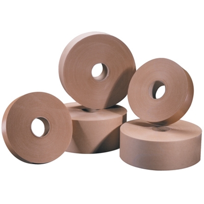 1 1/2" x 500' Kraft Tape Logic® #5000 Non Reinforced Water Activated Tape - 20/Case