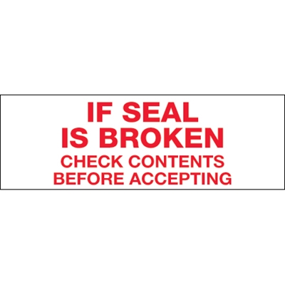 2" x 55 yds. - "If Seal Is Broken..." Tape Logic® Pre-Printed Carton Sealing Tape - 36/Case