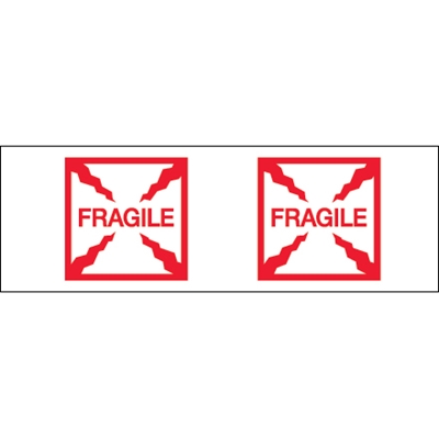 2" x 55 yds. - "Fragile (Box)" (18 Pack) Tape Logic® Pre-Printed Carton Sealing Tape - 18/Case