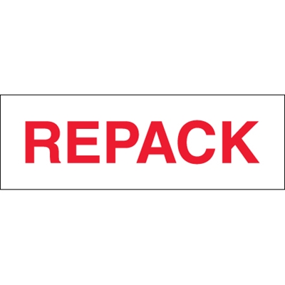 2" x 110 yds. - "Repack" (6 Pack) Pre-Printed Carton Sealing Tape - 6/Case