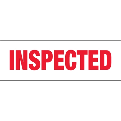 2" x 110 yds. - "Inspected" (6 Pack) Pre-Printed Carton Sealing Tape - 6/Case