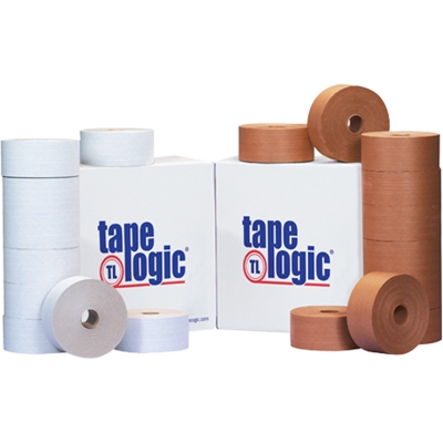 3" x 600' Kraft Tape Logic® #7500 Reinforced Water Activated Tape - 10/Case