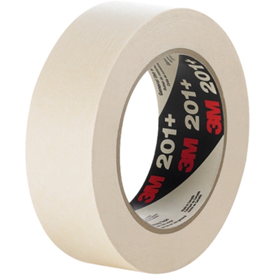 1/2" x 60 yds. (12 Pack) 3M 201+ Masking Tape - 12/Case