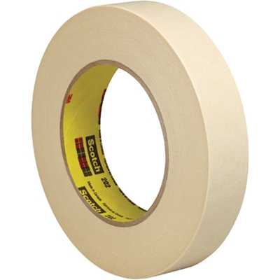 1/2" x 60 yds. (6 Pack) 3M 202 Masking Tape - 6/Case