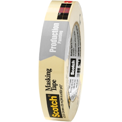 3/4" x 60 yds. (12 Pack) 3M 2020 Masking Tape - 12/Case