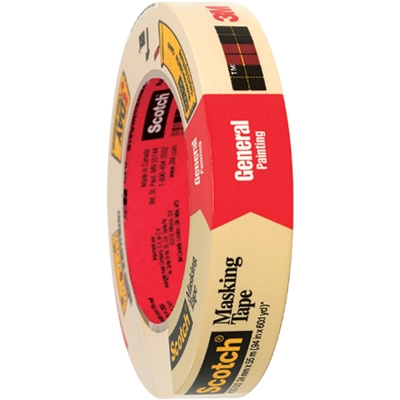 3/4" x 60 yds. (12 Pack) 3M 2050 Masking Tape - 12/Case