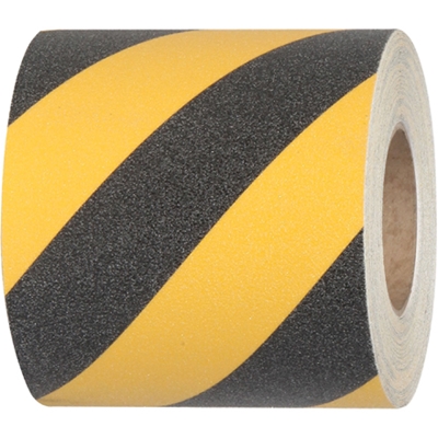 6" x 60' Black/Yellow Striped Heavy-Duty Tape Logic® Anti-Slip Tape - 1/Case