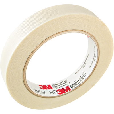 3/4" x 66' White 3M 69 Electrical Tape - 50/Case