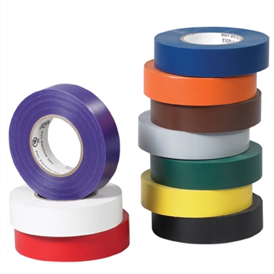 3/4" x 20 yds. Black Electrical Tape - 200/Case