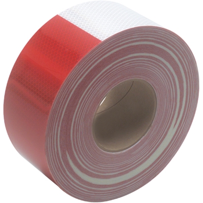 3" x 150' Red/White 3M 983 Reflective Tape - 1/Case