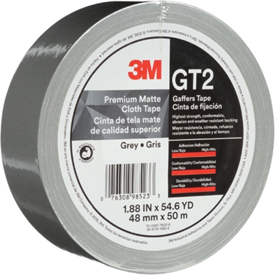 2" x 55 yds. Gray 3M GT2 Gaffers Tape - 24/Case