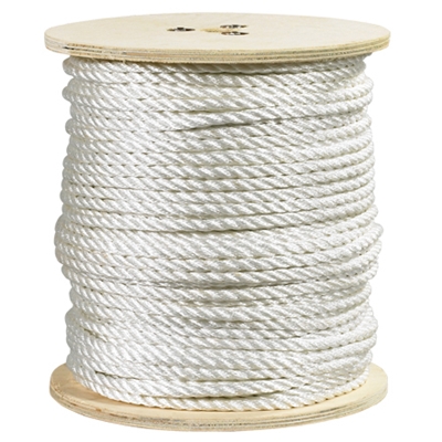 3/8", 2,900 lb, White Twisted Polyester Rope - 1/Case