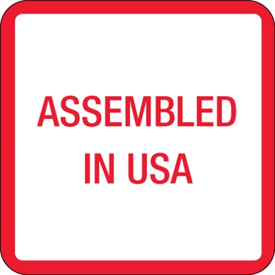 1 x 1" - "Assembled in U.S.A." Labels - 500/Roll