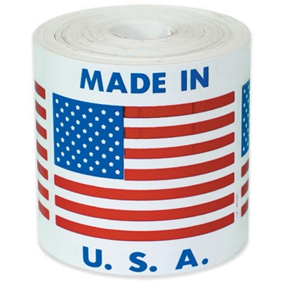 2 x 2" - "Made in U.S.A." Labels - 500/Roll