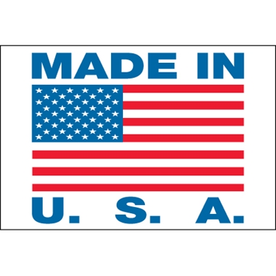 2 x 3" - "Made in U.S.A." Labels - 500/Roll