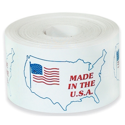 3 x 4" - "Made in the U.S.A." Labels - 500/Roll